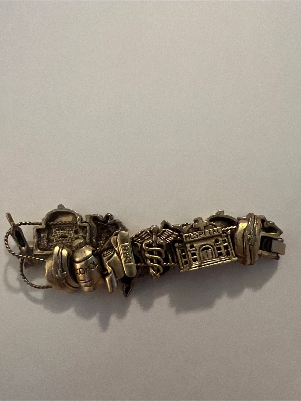 Nurse-Themed Gold Charm Bracelet